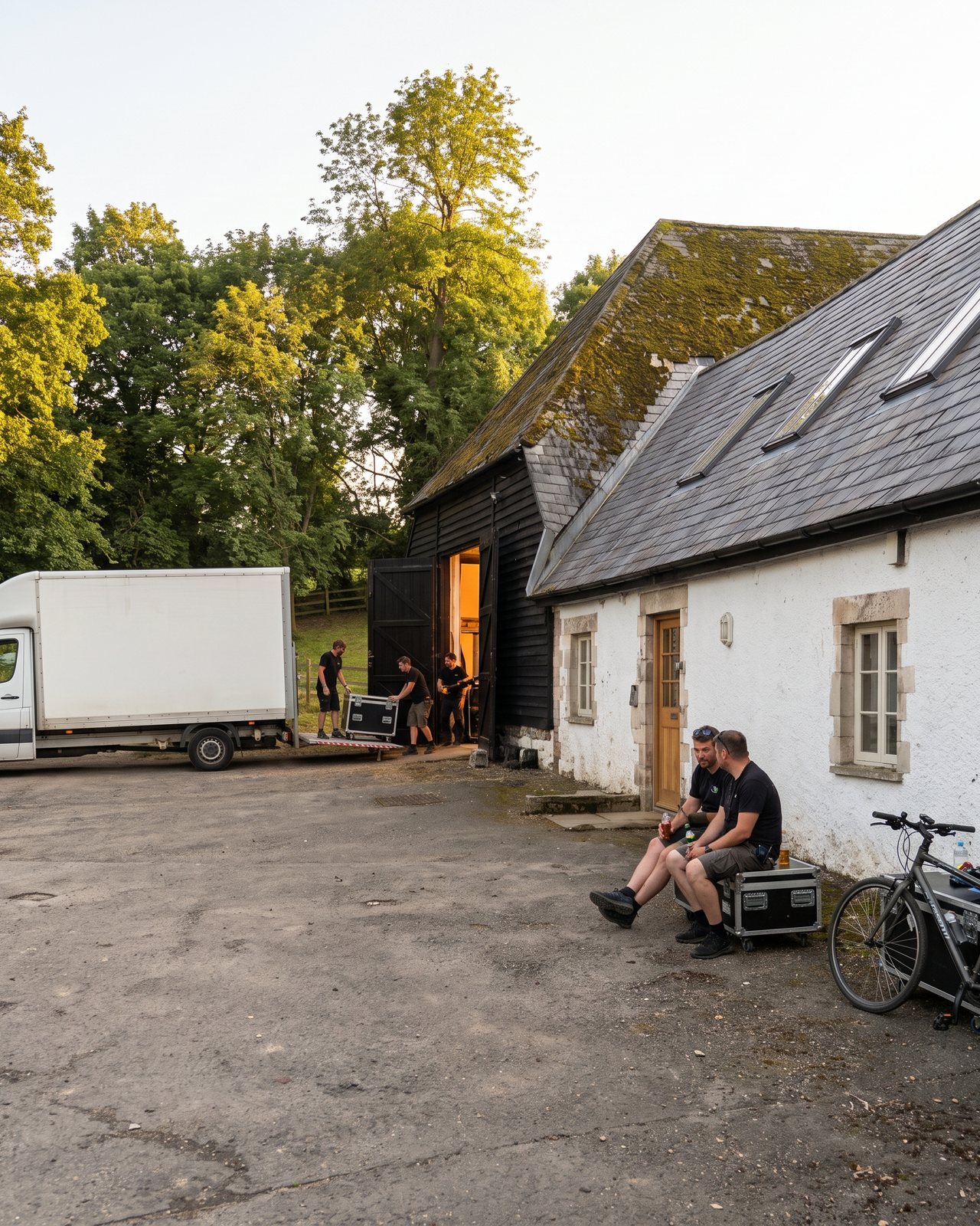 A summer wrap, a van reversed to the barn doors and crew packing down
