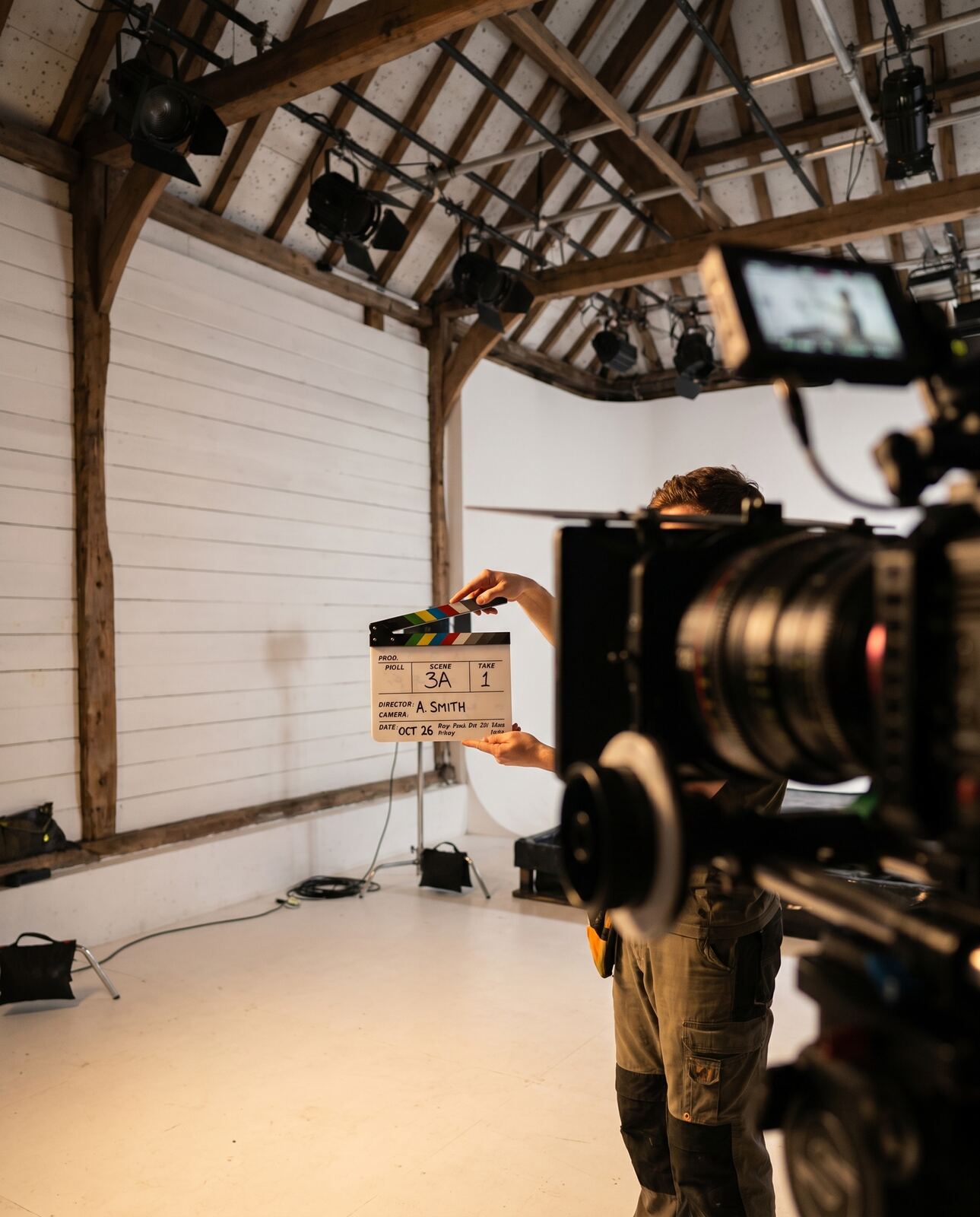 Clapperboard ready for a take