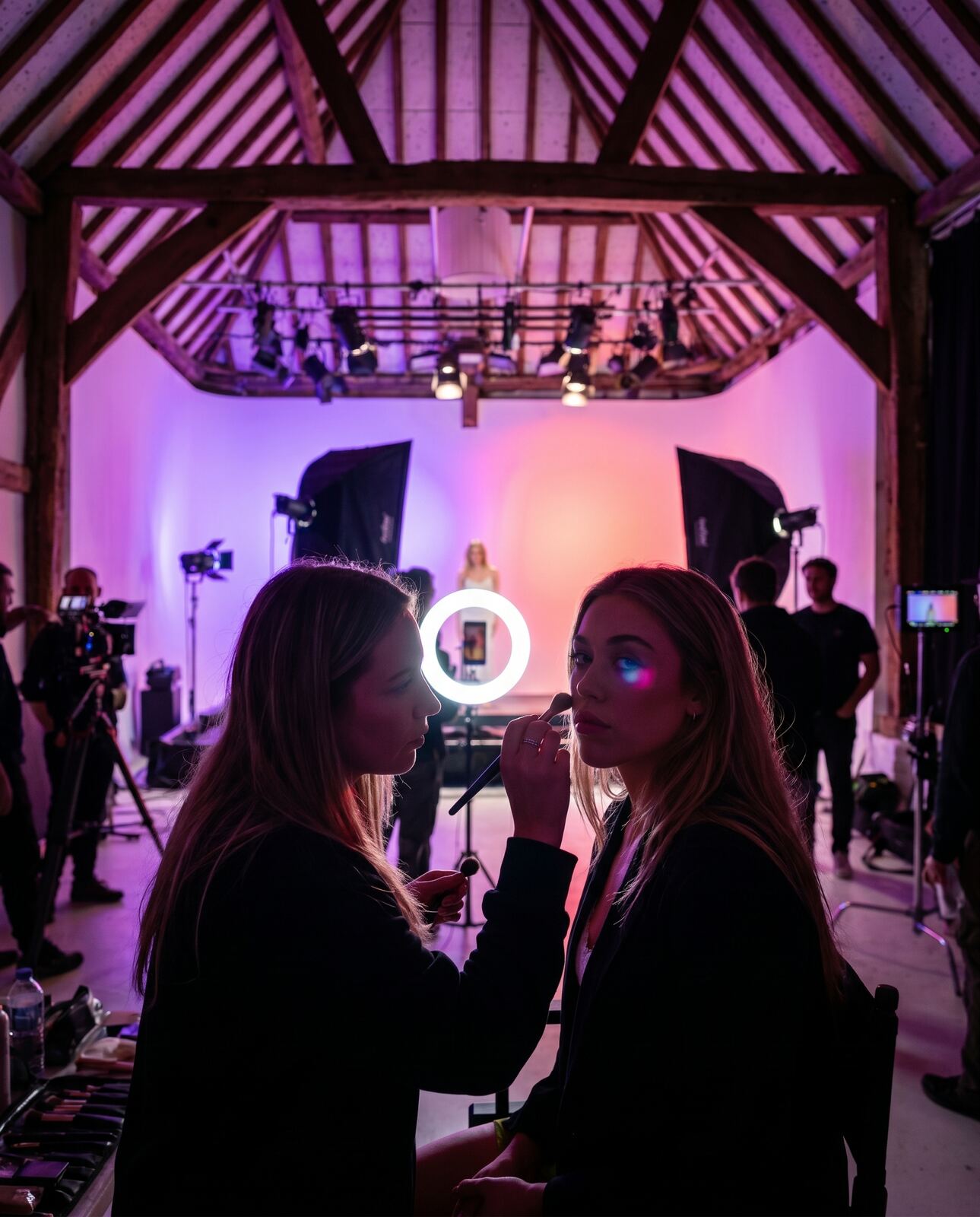 Makeup masterclass under studio lighting