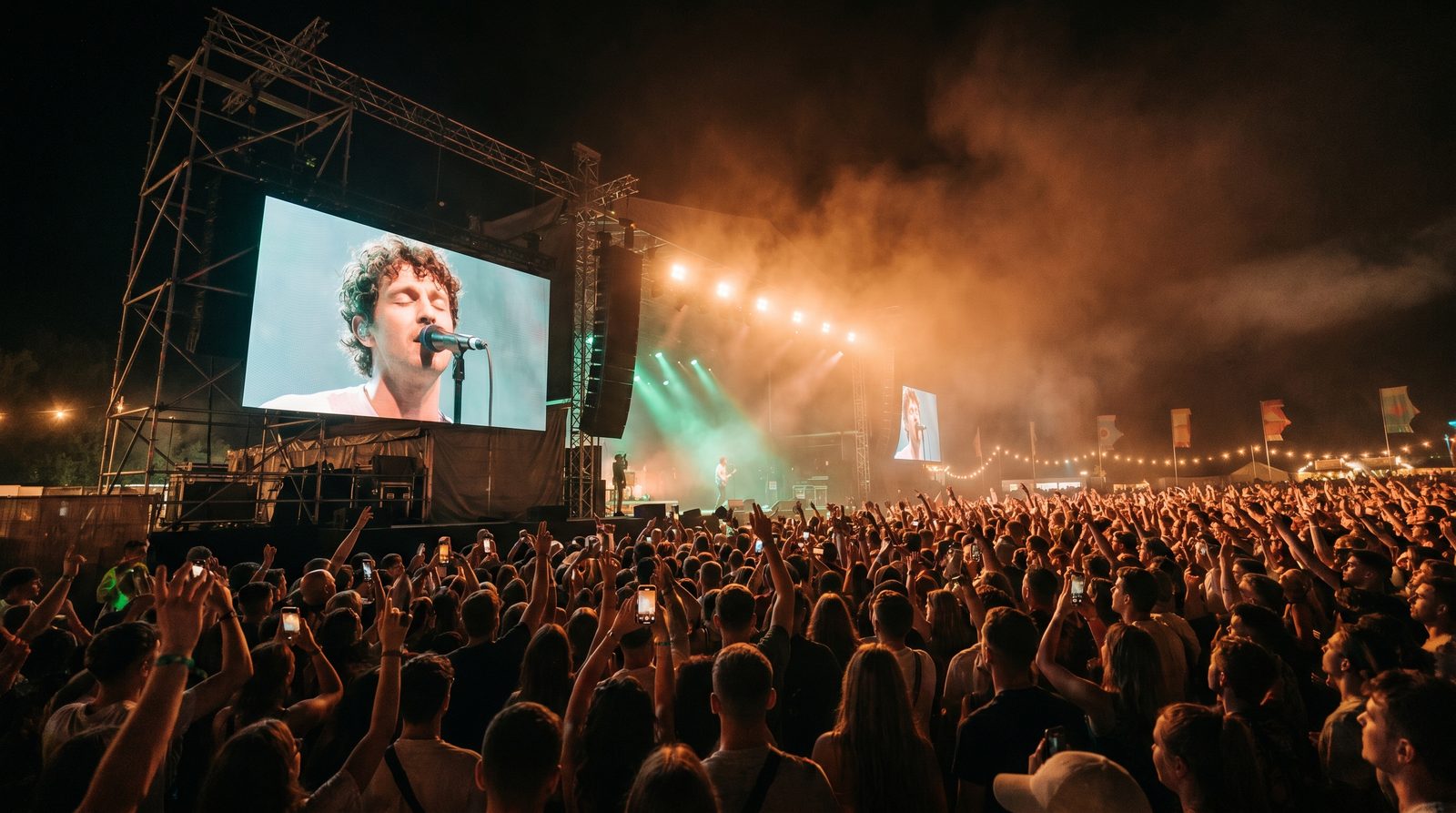 A live event with a big screen display