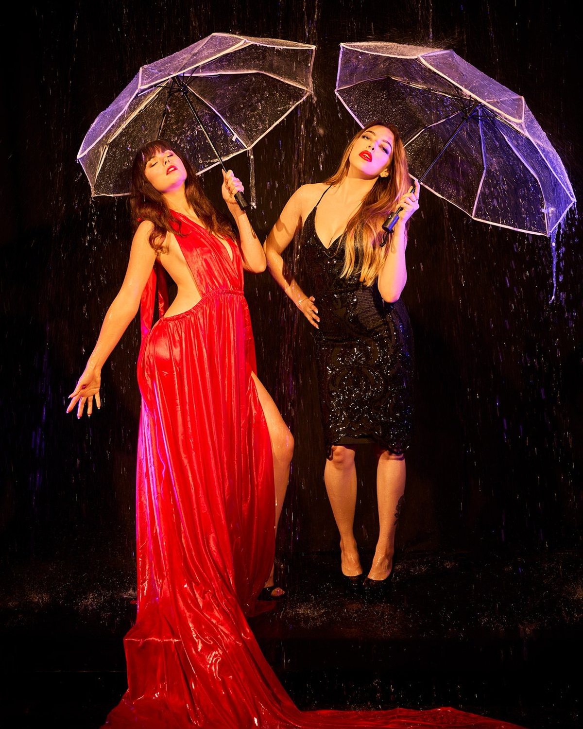 A fashion editorial shot on the rain rig in the White Space