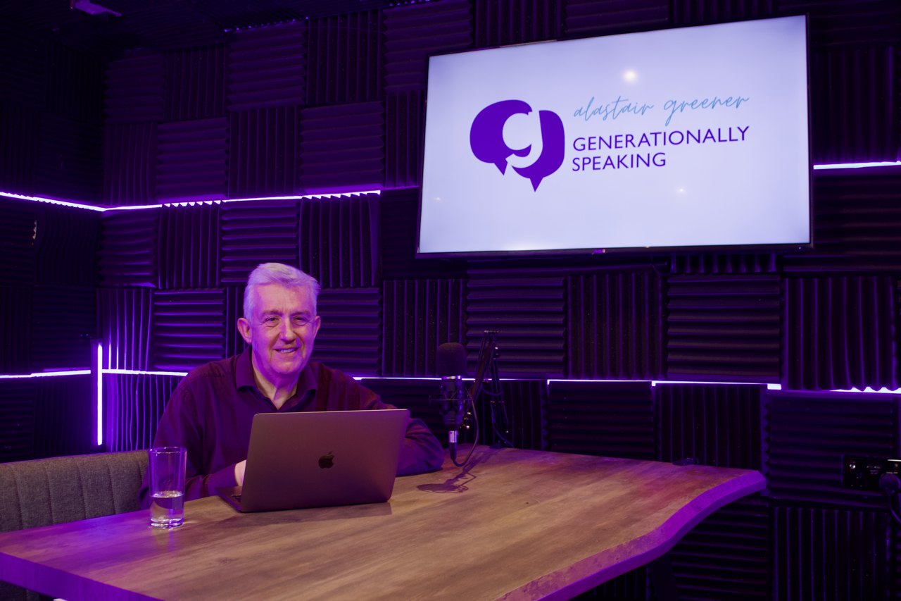 Alastair Greener at the table for a Generationally Speaking episode
