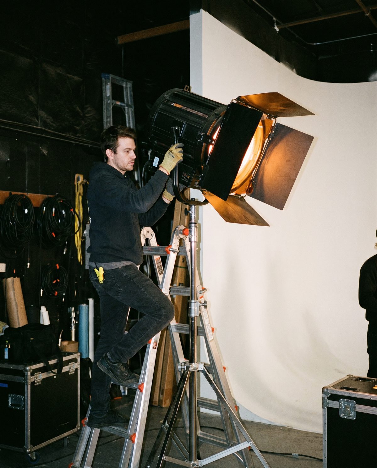 A music video being filmed in the studio