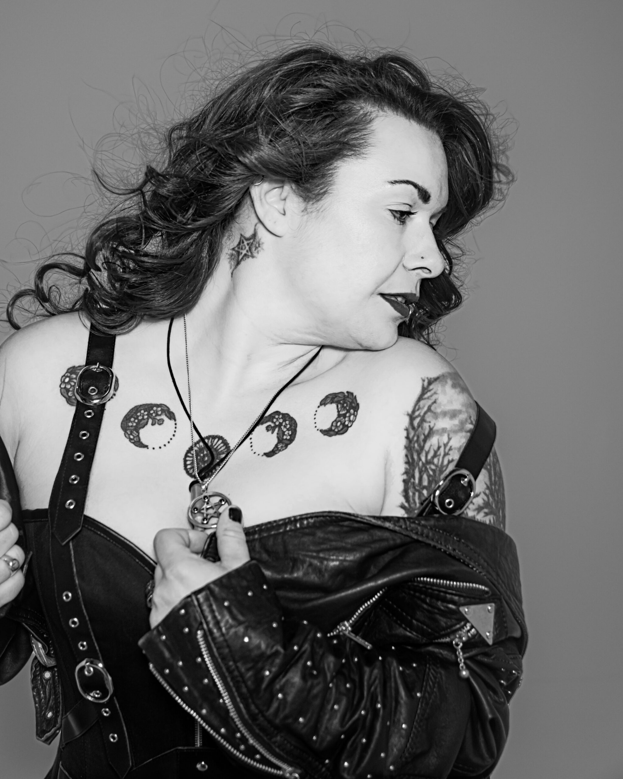 Lady in leather jacket Lady in leather jacket